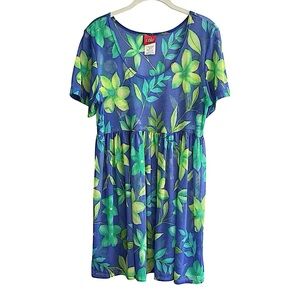 Cole of California Swimsuit Coverup Dress Blue Green  Size S/M